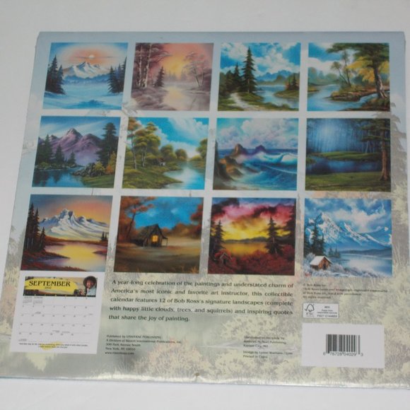 New collectable 2022 Bob Ross 12"x12" scenic calendar - Picture 2 of 4